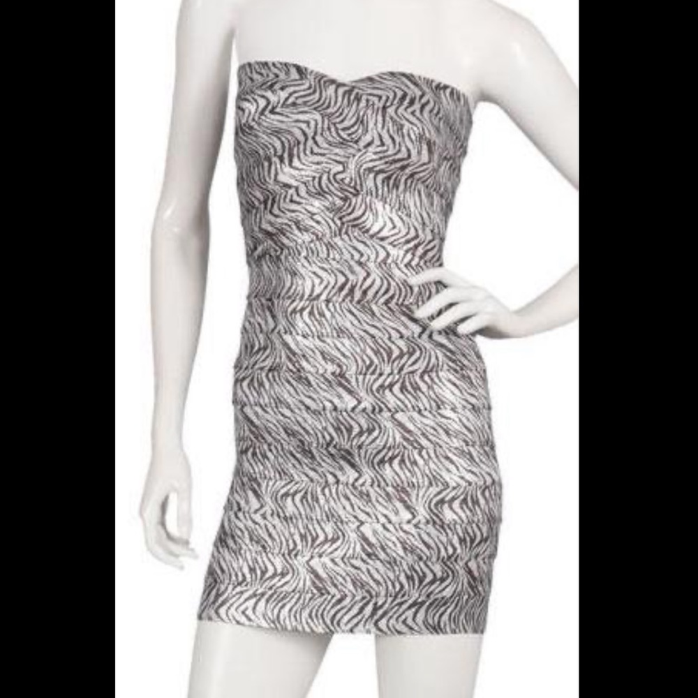 Pleasure Doing Business Zebra Sweetheart Dress
